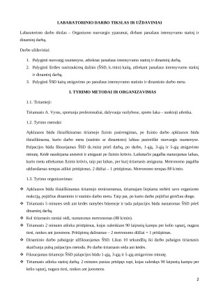 Organizmo nuovargis ir jo ypatumai dirbant statinį darbą. Paveikslėlis 2