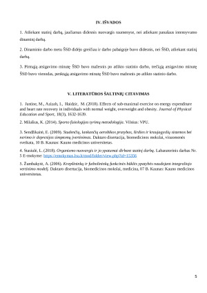 Organizmo nuovargis ir jo ypatumai dirbant statinį darbą. Paveikslėlis 5