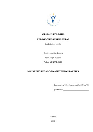 SOCIALINIO PEDAGOGO ASISTENTO PRAKTIKA