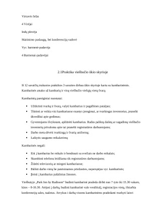 Profesinės praktikos ataskaita viešbutyje Park Inn by Radisson. Paveikslėlis 5