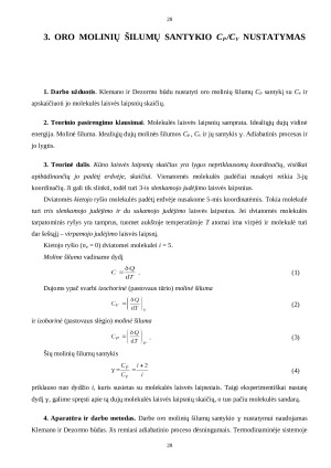 Oro molinių šilumų santykio Cp/Cv nustatymas. Paveikslėlis 1