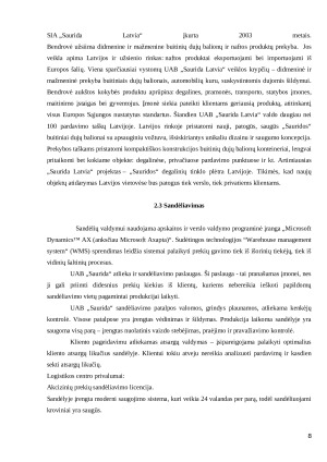 Logistikos praktikos ataskaita UAB Saurida. Paveikslėlis 8