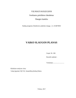 VAIKO SLAUGOS PLANAS
