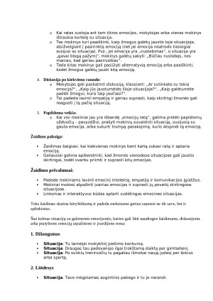 Kitų emocijų atpažinimas ir įvardijimas. Pamokos planas 7kl. Paveikslėlis 3