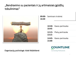 Bendravimo su pacientais ir jų artimaisiais įgūdžių tobulinimas