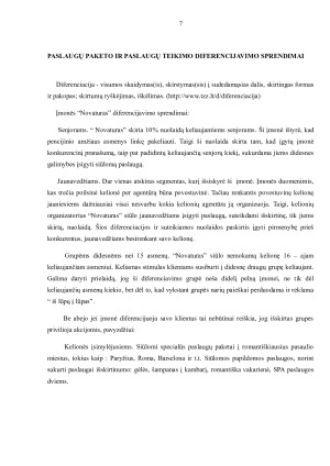 „Novaturas“ PASLAUGŲ PASIŪLOS DIFERENCIJAVIMAS, POZICIONAVIMAS  IR KOMUNIKACIJA. Paveikslėlis 7