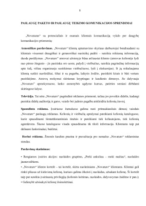 „Novaturas“ PASLAUGŲ PASIŪLOS DIFERENCIJAVIMAS, POZICIONAVIMAS  IR KOMUNIKACIJA. Paveikslėlis 8