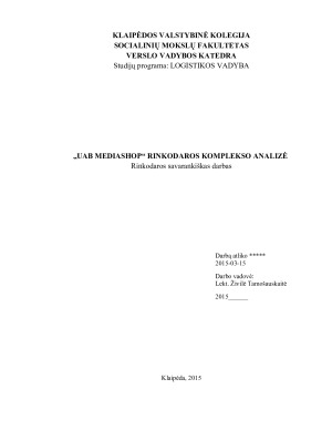 „UAB MEDIASHOP“ RINKODAROS KOMPLEKSO ANALIZĖ