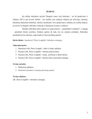 AB ‘‘Pieno žvaigždės‘‘ rinkodaros planas. Paveikslėlis 3