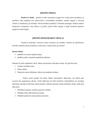 AB ‘‘Pieno žvaigždės‘‘ rinkodaros planas. Paveikslėlis 5