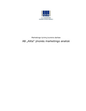 AB „Alita“ įmonės marketingo analizė