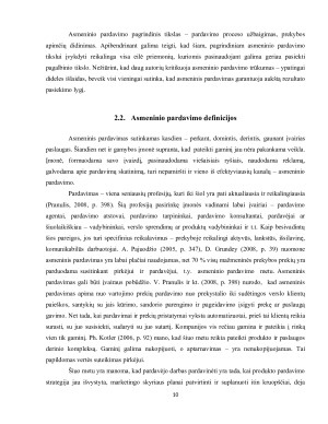 ASMENINIO PARDAVIMO ĮTAKA PREKIŲ PASIRINKIMUI. Paveikslėlis 10