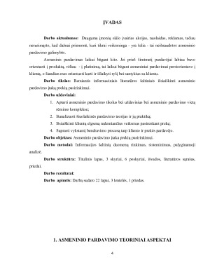 ASMENINIO PARDAVIMO ĮTAKA PREKIŲ PASIRINKIMUI. Paveikslėlis 4