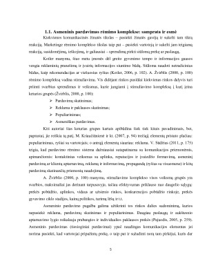 ASMENINIO PARDAVIMO ĮTAKA PREKIŲ PASIRINKIMUI. Paveikslėlis 5