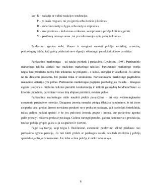 ASMENINIO PARDAVIMO ĮTAKA PREKIŲ PASIRINKIMUI. Paveikslėlis 8