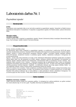 Informacijos apdorojimo sistemos. Pagrindiniai signalai. Paveikslėlis 2