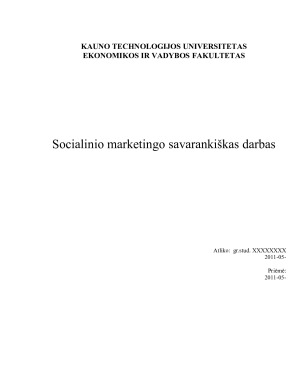 Socialinio marketingo savarankiškas darbas