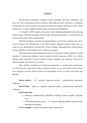 „N“ MOKYKLOS UGDYTINIŲ POŽIŪRIS Į PRIKLAUSOMYBĘ SUKELIANČIAS MEDŽIAGAS. Paveikslėlis 3