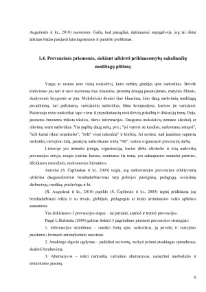 „N“ MOKYKLOS UGDYTINIŲ POŽIŪRIS Į PRIKLAUSOMYBĘ SUKELIANČIAS MEDŽIAGAS. Paveikslėlis 8