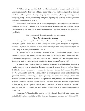 Dorovinio auklėjimo tikslai ir dorovinės pozicijos formavimas. Paveikslėlis 4