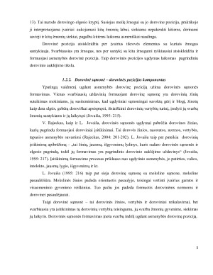 Dorovinio auklėjimo tikslai ir dorovinės pozicijos formavimas. Paveikslėlis 5