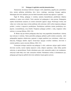 Dorovinio auklėjimo tikslai ir dorovinės pozicijos formavimas. Paveikslėlis 8