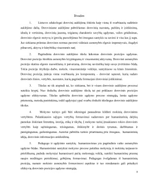 Dorovinio auklėjimo tikslai ir dorovinės pozicijos formavimas. Paveikslėlis 9