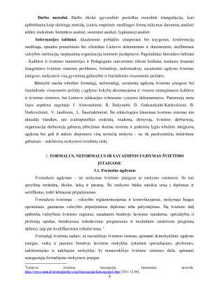 FORMALUS, NEFORMALUS IR SAVAIMINIS UGDYMAS ŠVIETIMO ĮSTAIGOSE. Paveikslėlis 4