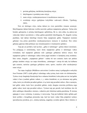 Gabių vaikų ugdymas ir jų vieta švietimo sistemoje bei visuomenėje. Paveikslėlis 3