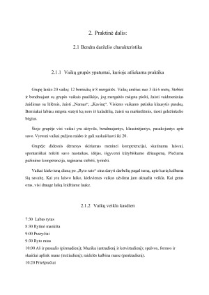 Gamtos svarba ir ugdytinių sudominimas ikimokyklinio amžiaus vaikų ugdyme. Paveikslėlis 9