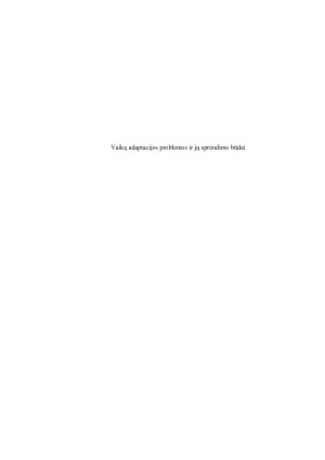 Vaikų adaptacijos problemos ir jų sprendimo būdai