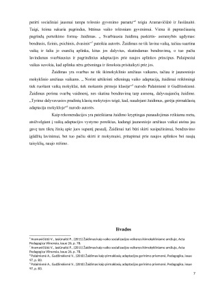 Vaikų adaptacijos problemos ir jų sprendimo būdai. Paveikslėlis 7