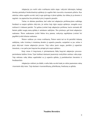 Vaikų adaptacijos problemos ir jų sprendimo būdai. Paveikslėlis 8
