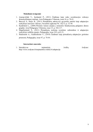 Vaikų adaptacijos problemos ir jų sprendimo būdai. Paveikslėlis 9