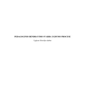 PEDAGOGINIO BENDRAVIMO SVARBA UGDYMO PROCESE