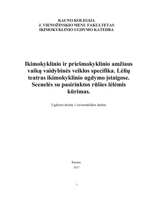 Ikimokyklinio ir priešmokyklinio amžiaus vaikų vaidybinės veiklos specifika. Lėlių teatras ikimokyklinio ugdymo įstaigose. Scenelės su pasirinktos rūšies lėlėmis kūrimas