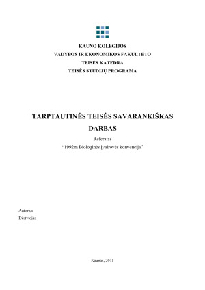 1992m Biologinės įvairovės konvencija