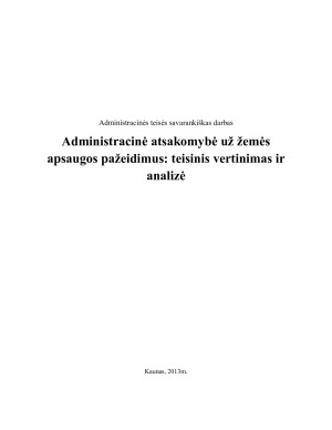 Administracinė atsakomybė už žemės apsaugos pažeidimus teisinis vertinimas ir analizė
