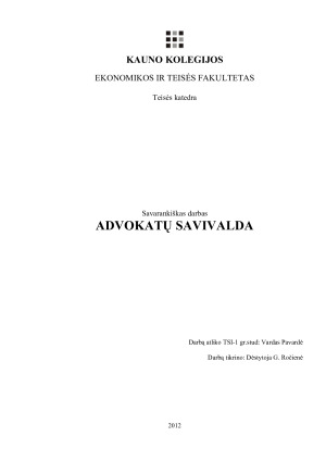 ADVOKATŲ SAVIVALDA. Paveikslėlis 1