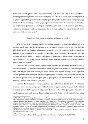 Kaltinamojo, nukentėjusiojo ir liudytojo pirmiau duotų parodymų pagarsinimo teisme legitimumas. Paveikslėlis 8