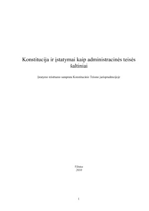 Konstitucija ir įstatymai kaip administracinės teisės šaltiniai