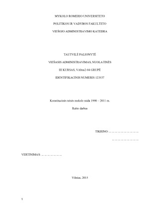 Konstitucinės teisės mokslo raida 1990 – 2011 m.