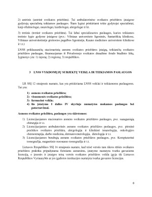 Lietuvos nacionalinė sveikatos sistemos raida, struktūra ir veikla. Paveikslėlis 8