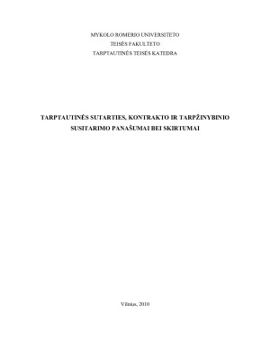 TARPTAUTINĖS SUTARTIES, KONTRAKTO IR TARPŽINYBINIO SUSITARIMO PANAŠUMAI BEI SKIRTUMAI