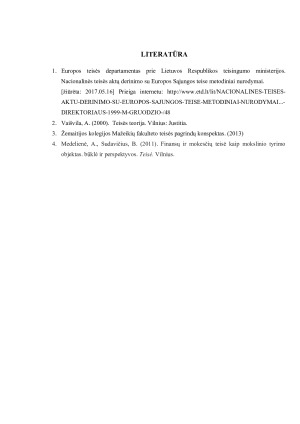 Europos Sąjungos ir nacionalinės teisės reglamentuojančių finansų teisę ypatumai. Paveikslėlis 9