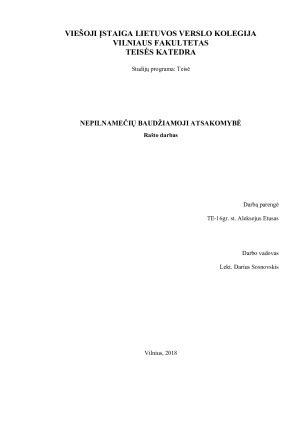 NEPILNAMEČIŲ BAUDŽIAMOJI ATSAKOMYBĖ