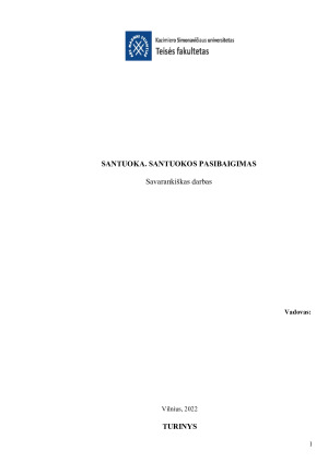 SANTUOKA. SANTUOKOS PASIBAIGIMAS