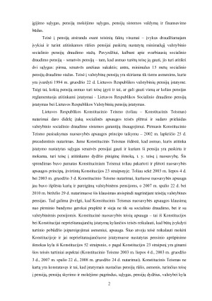 Teisė į pensiją kaip teisė į nuosavybę. Konstitucinio Teismo jurisprudencija. Paveikslėlis 3