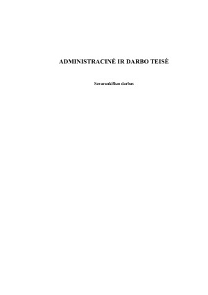 ADMINISTRACINĖ IR DARBO TEISĖ