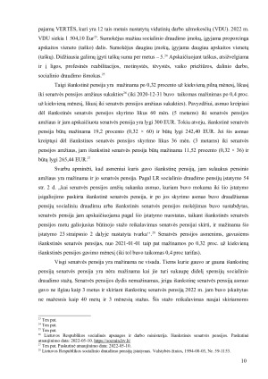 Išankstinis valstybinės socialinio draudimo senatvės pensijos, jų reikšmė ir atsiradimo prielaidos. Paveikslėlis 10